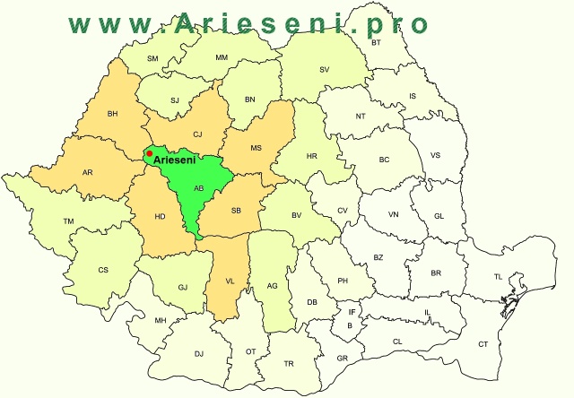 Localizare Arieseni - harta localizare statiunea Arieseni